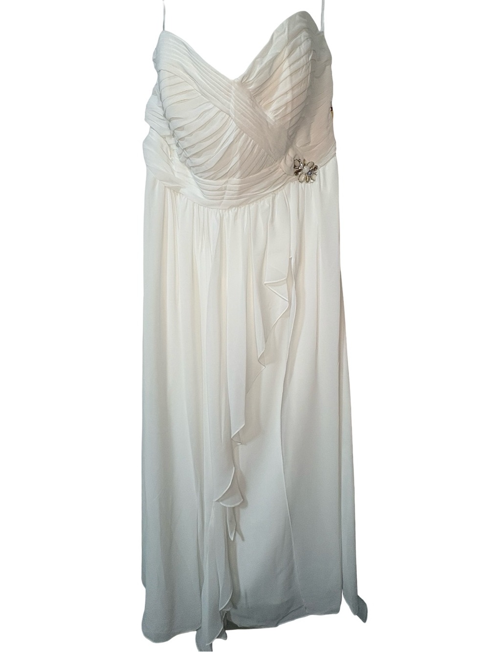May Queen Couture Strapless Ivory Bridal Gown Size 22 NWT Beaded Empire Maxi